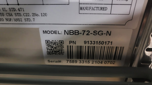 New Air NBB-72-SG 2 Door Glass Back Bar Refrigerator