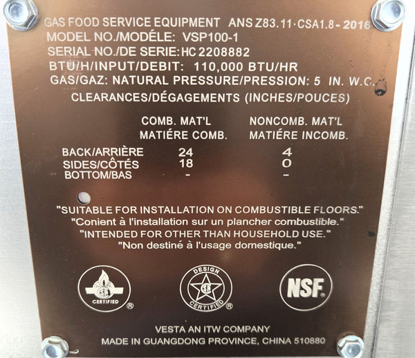 Vulcan VSP100-1 Single Burner Stock Pot Range - Natural Gas