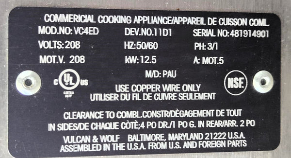 Vulcan VC44ED Double Stacked Convection Oven