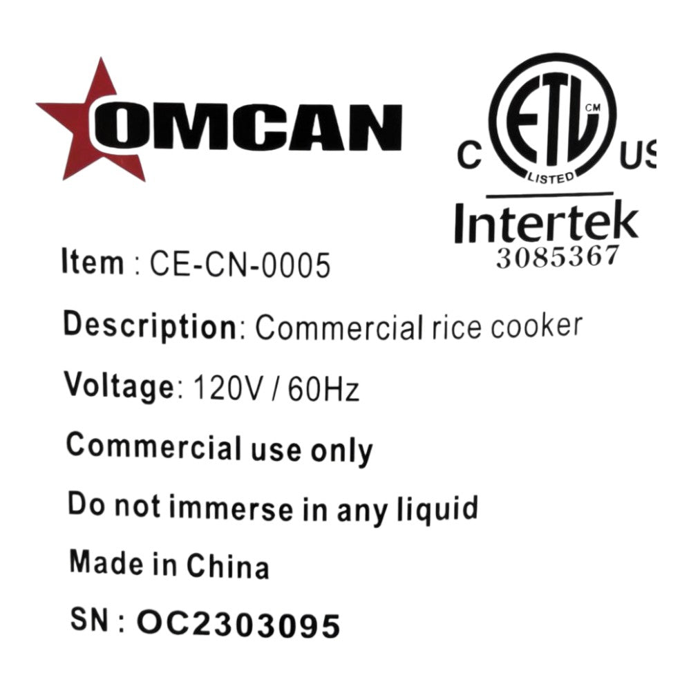 Omcan CE-CN-0005 Rice Cooker