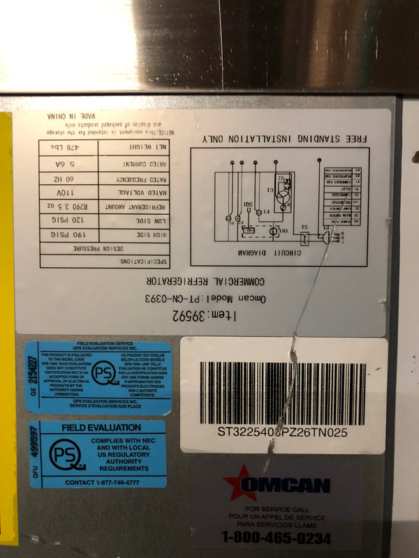 Omcan PT-CN-0393 Refrigerated Granite Top Pizza Prep Table