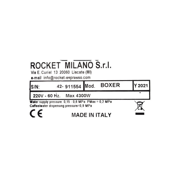 Rocket Milano Boxer 2-Group Espresso Machine