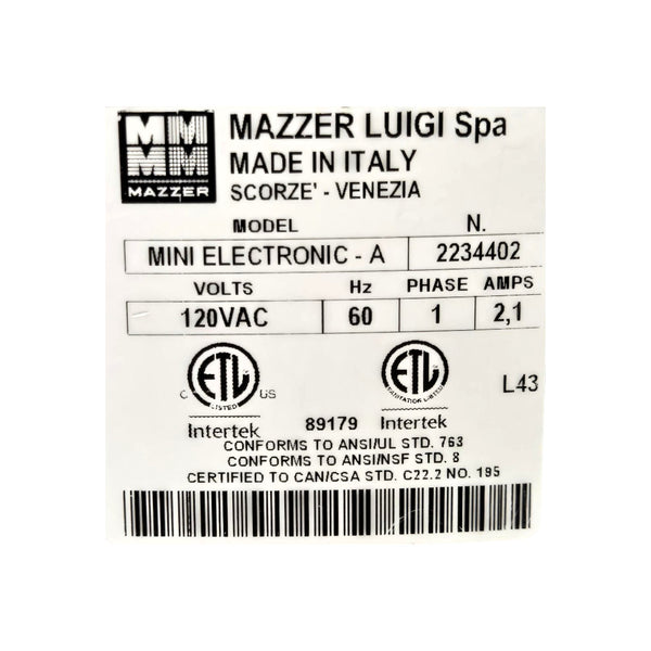 Mazzer Luigi Spa Mini Electronic-A Compact Espresso Grinder