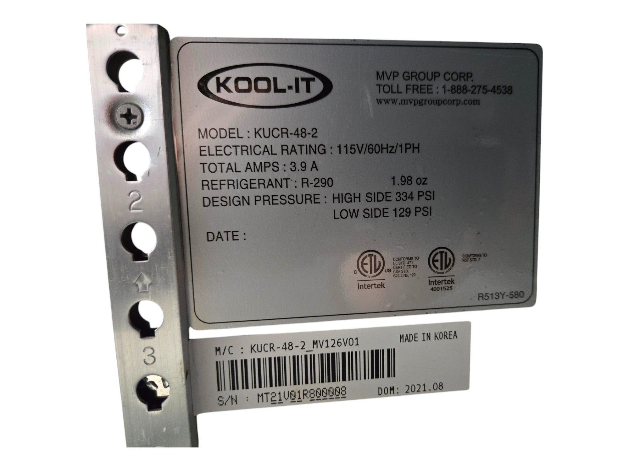 Kool-It KUCR-48-2 Under-counter Refrigerator - Cosmetic Damage