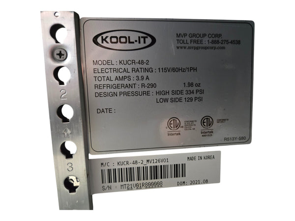 Kool-It KUCR-48-2 Under-counter Refrigerator - Cosmetic Damage
