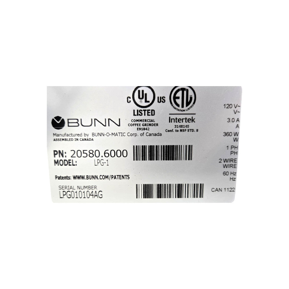Bunn LPG-1 - Coffee Grinder