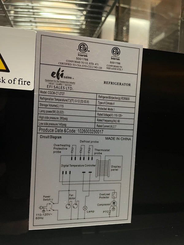 EFI CGCM-CT-2727 Countertop Display Refrigerator