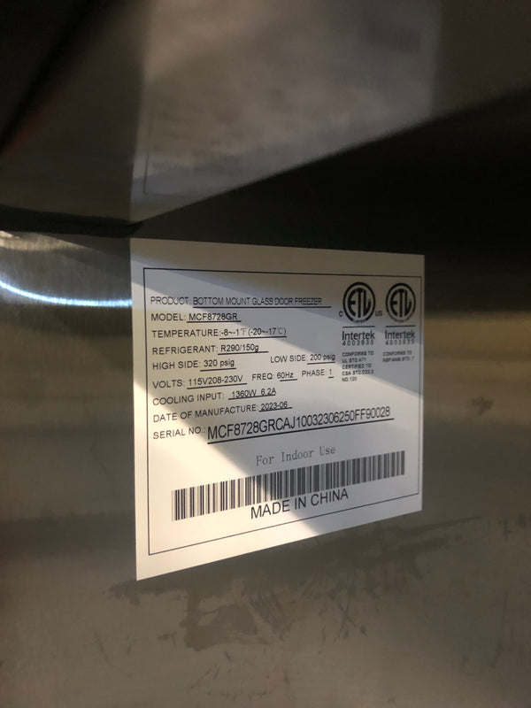 Atosa MCF8728GR 3 Glass Door Merchandiser Freezer