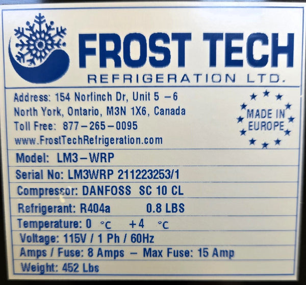 Frost Tech LM3-WRP Refrigerated Bakery Display Case