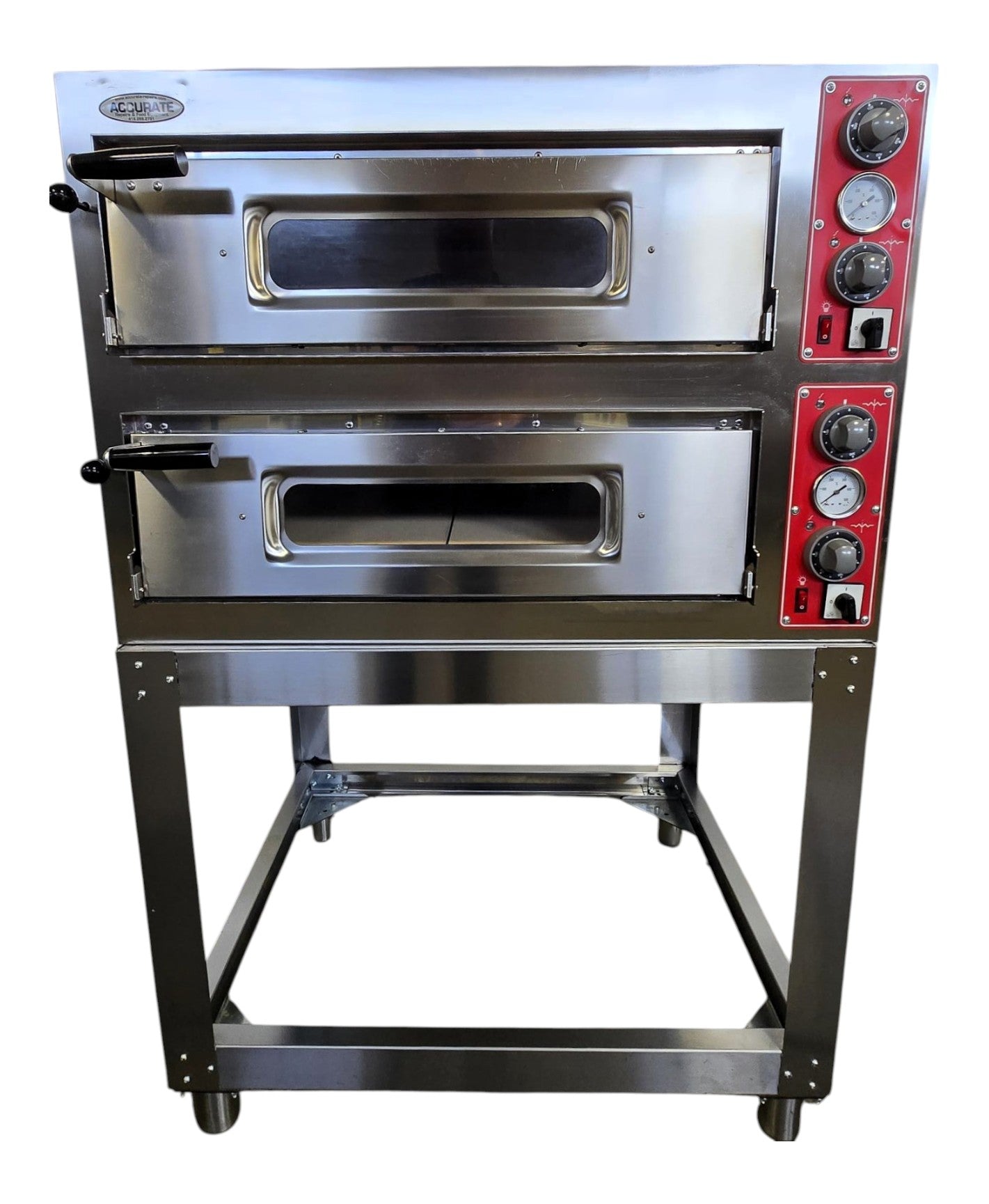 Omcan PE-IT-0038-D Electric Double Deck Pizza Oven with Stand