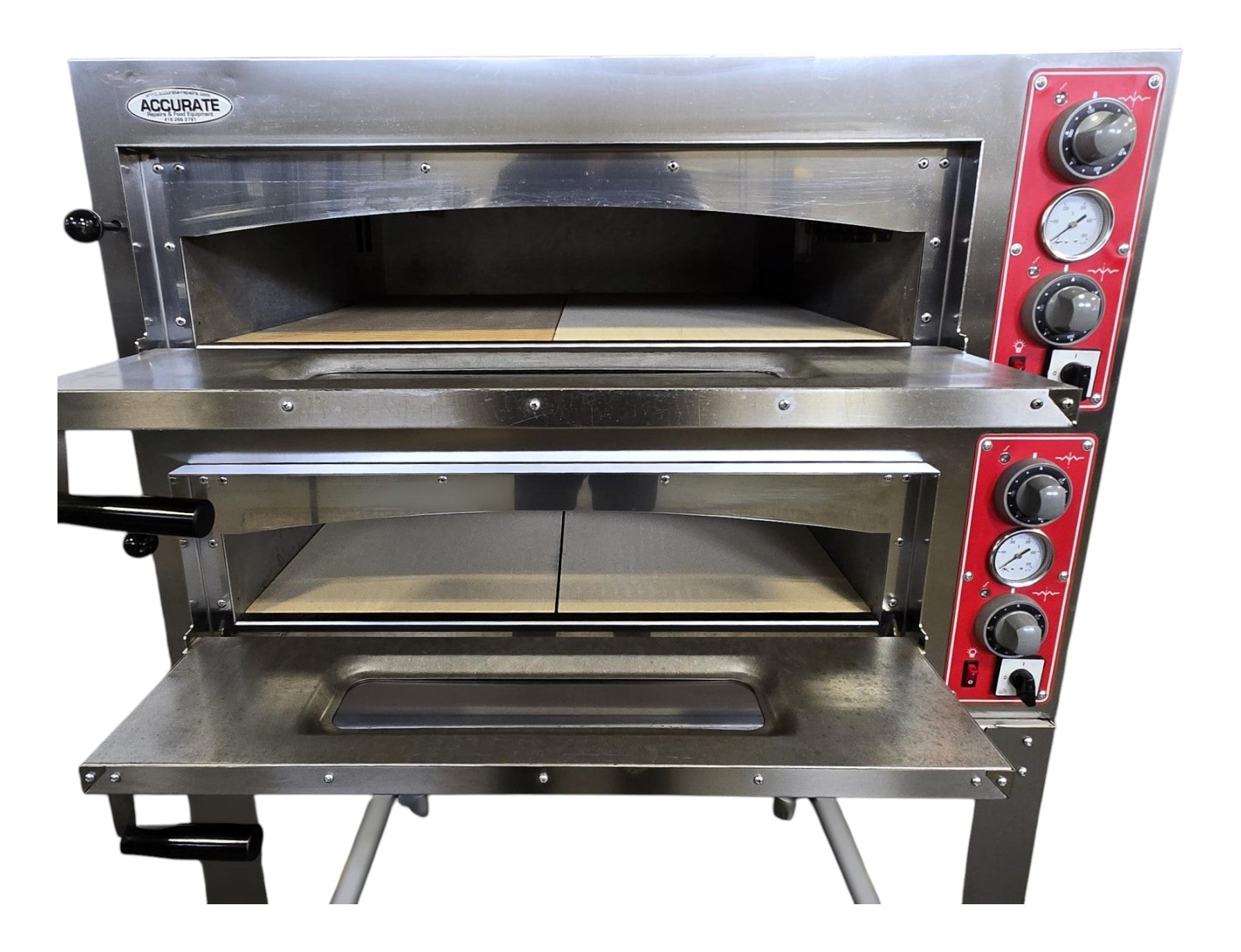 Omcan PE-IT-0038-D Electric Double Deck Pizza Oven with Stand