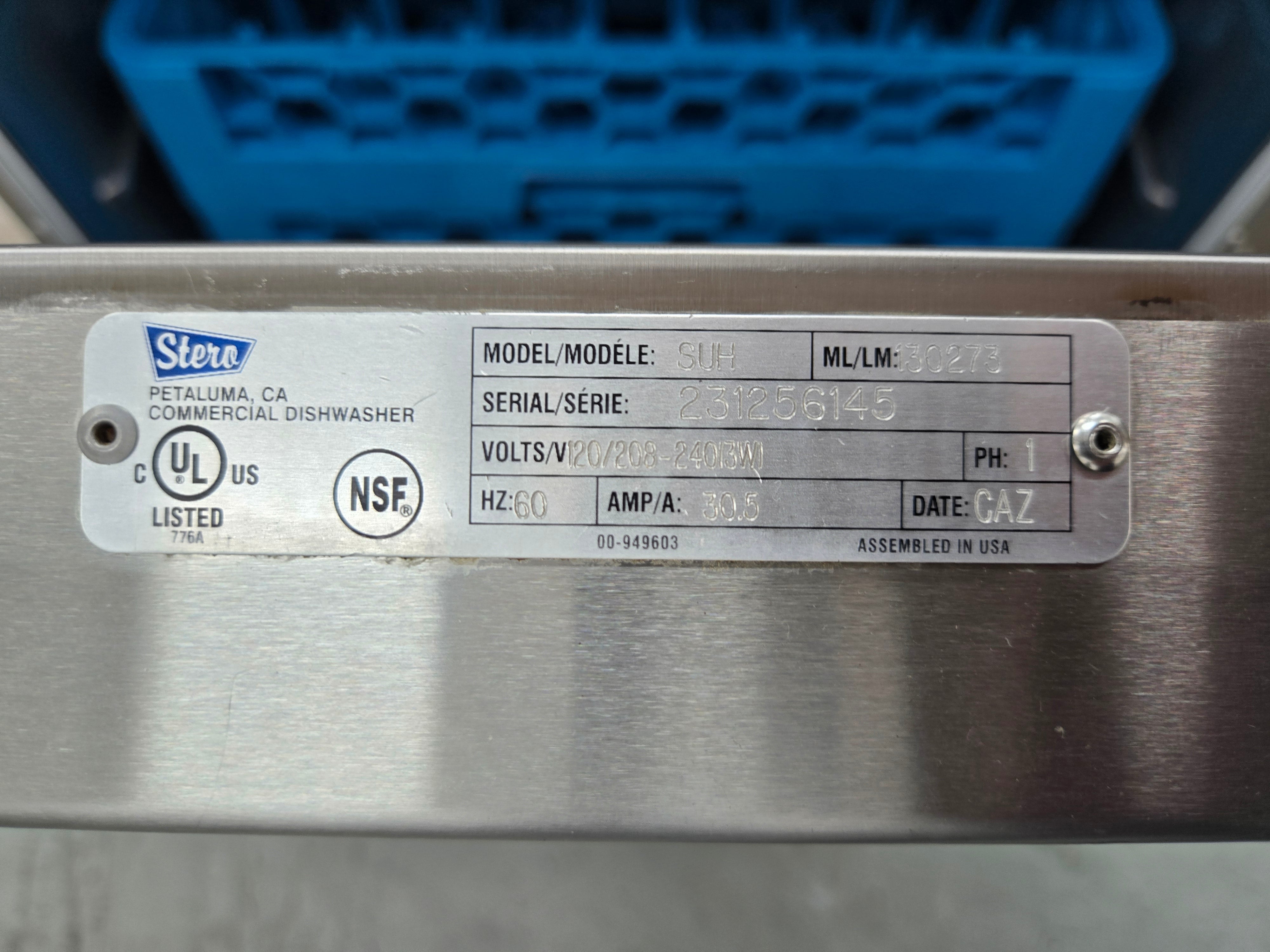 Stero SUH Undercounter Dishwasher