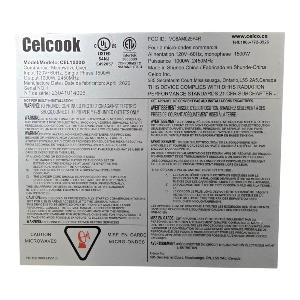 Celcook CEL1000D Microwave Oven
