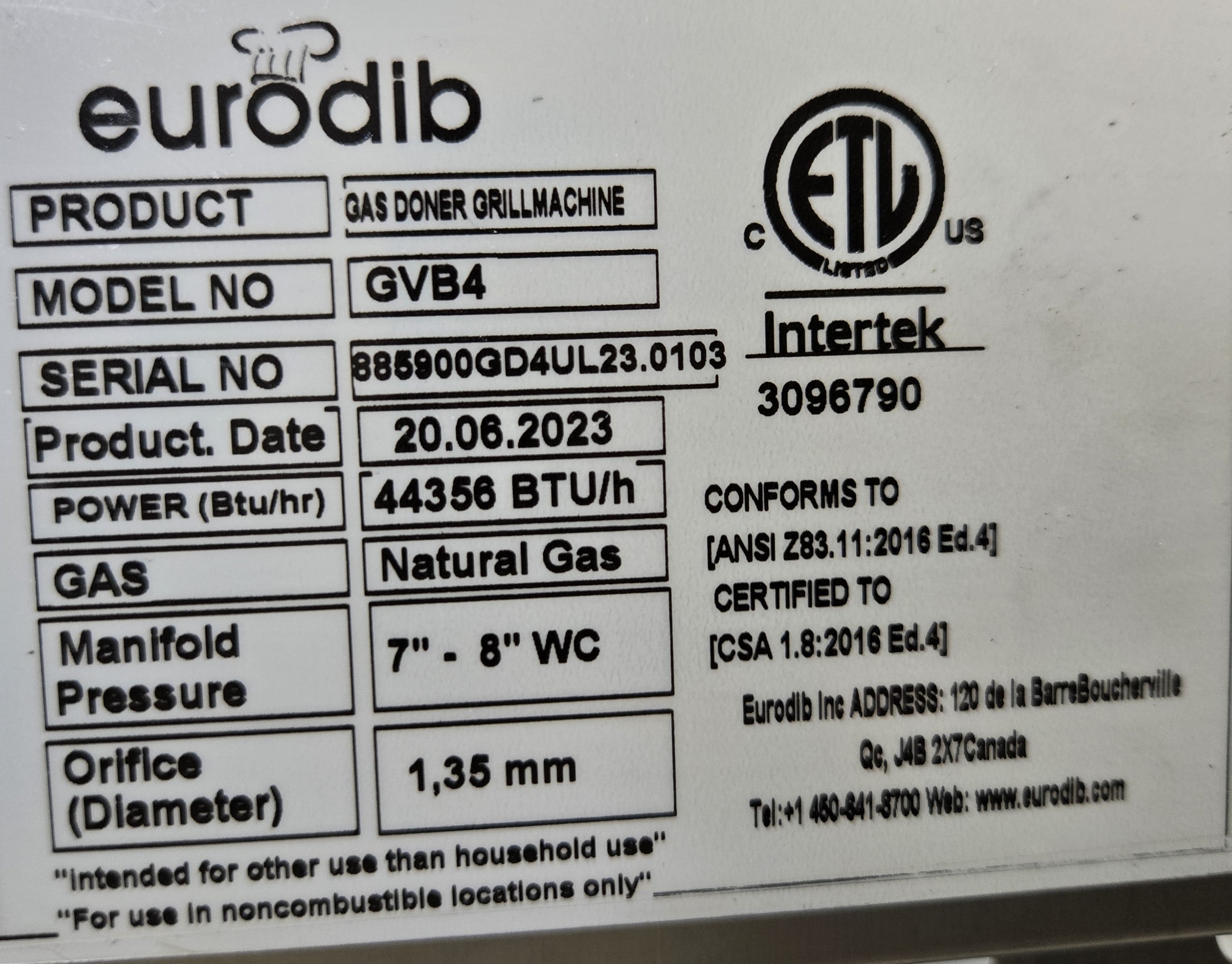 Eurodib GVB4 Vertical Broiler
