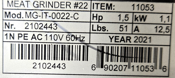 Omcan MG-IT-0022-C Meat Grinder