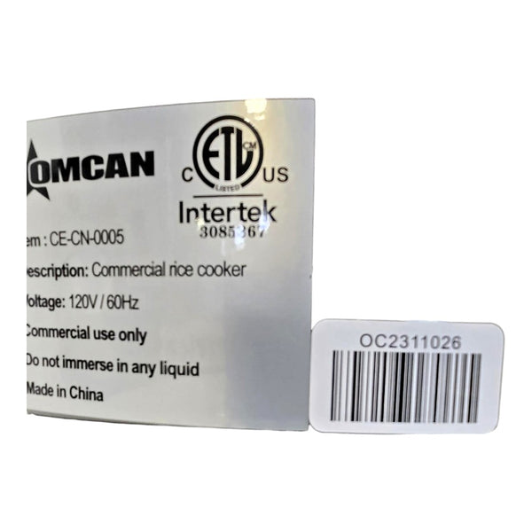 Omcan 39454 Rice Cooker - 60 Cup