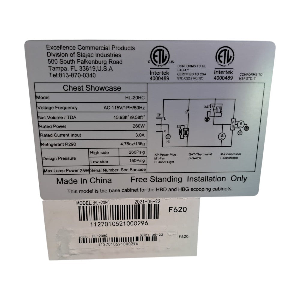 Excellence HL-20HC Dipping Cabinet