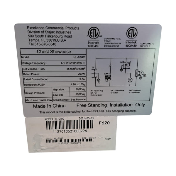 Excellence HL-20HC Dipping Cabinet