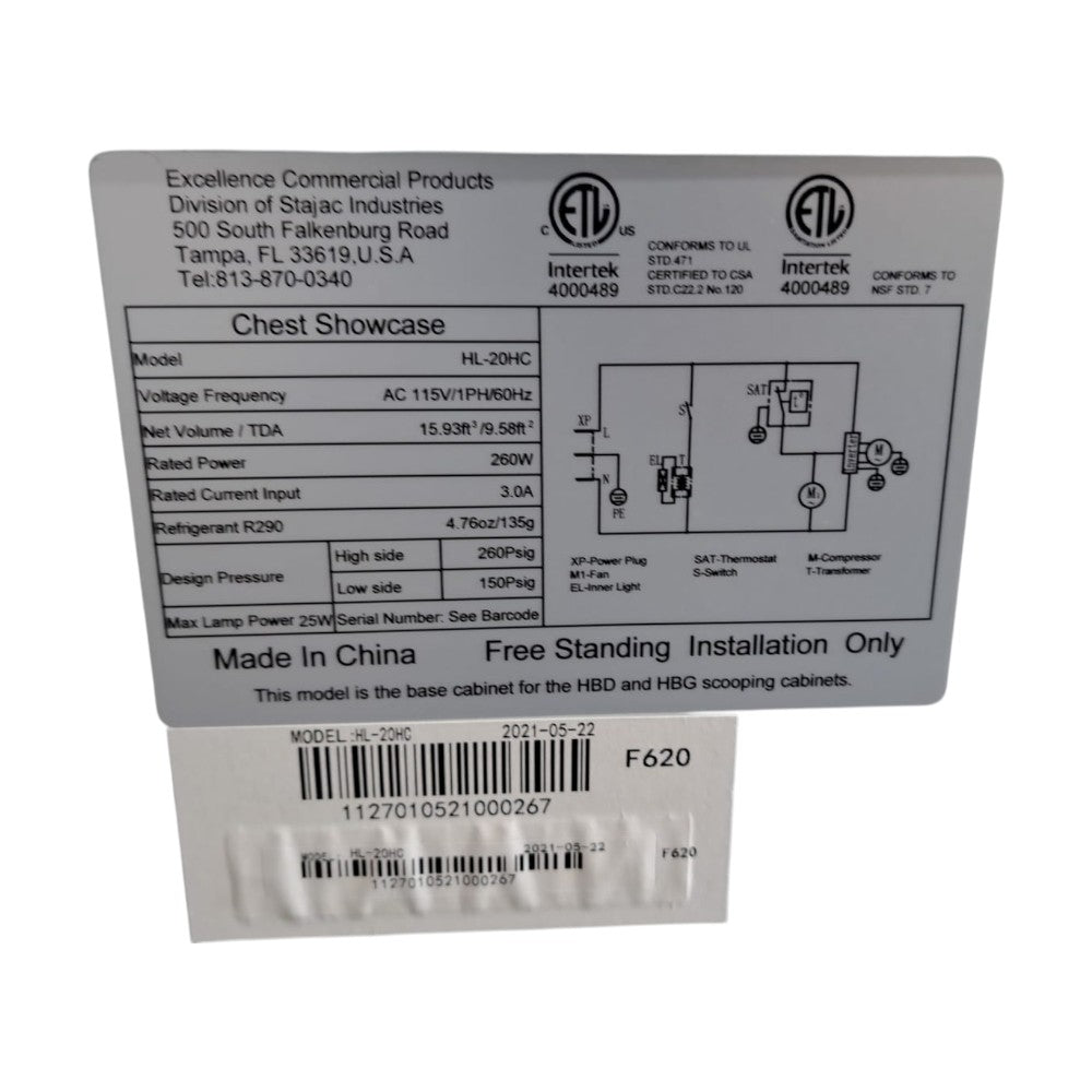 Excellence HL-20HC Dipping Cabinet