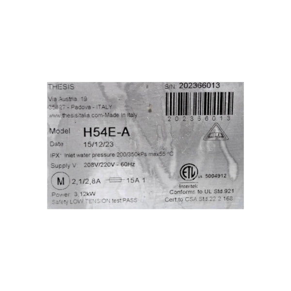 Thesis H54E -A Undercounter Dishwasher