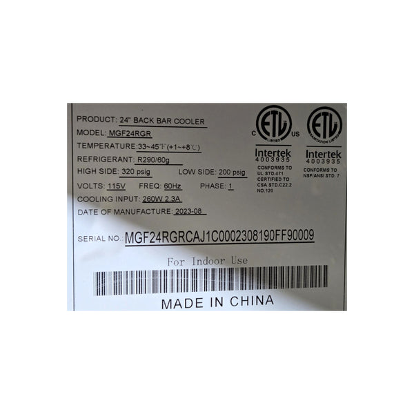 Atosa MGF24RGR Undercounter Refrigerator - 48 Inch