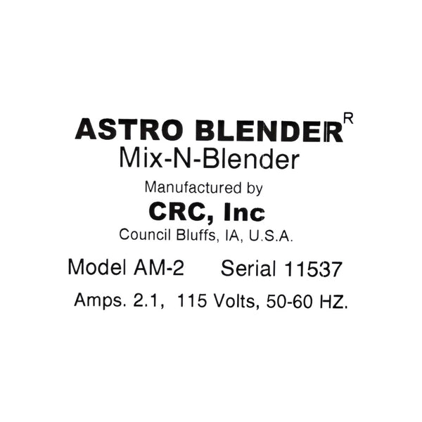 Astro- Blender AM-2 Blender with AS-1 Foot Pedal