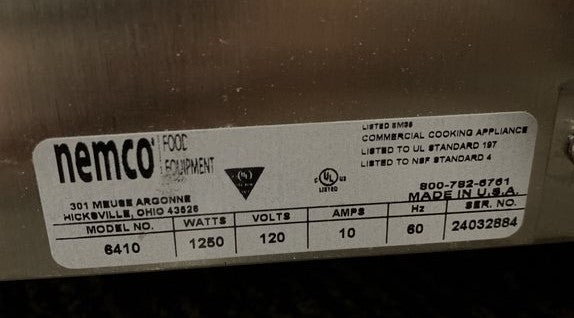 Nemco 6410 Heated Pizza Holding Cabinet