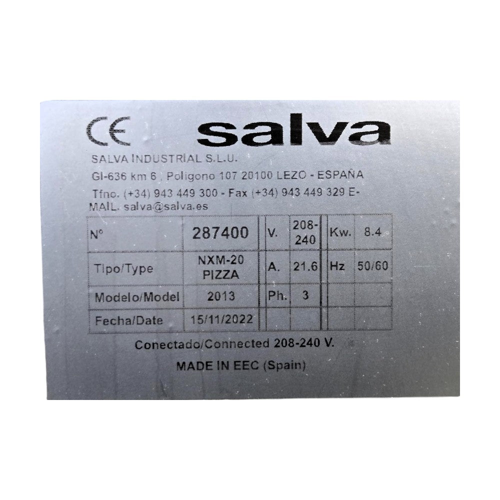 Salva NXM-20 Pizza 2013 Electric Pizza Oven