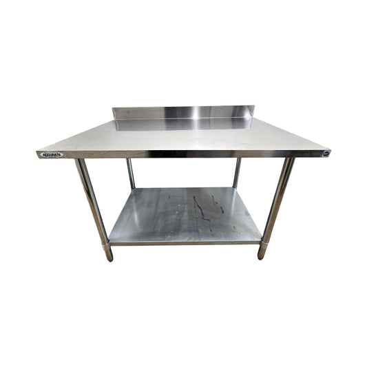 Omcan 22088 - Stainless Steel Work Table - 4 Inch Backsplash - 30 Inch x 48 Inch