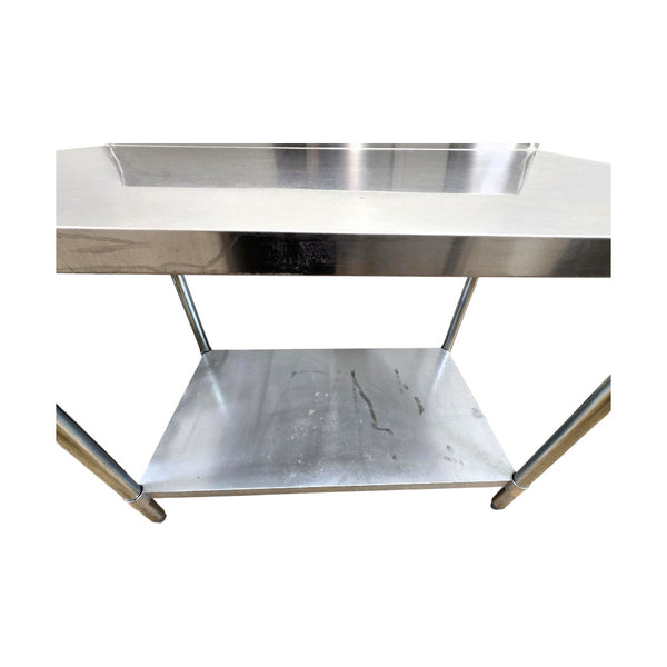 Omcan 22088 - Stainless Steel Work Table - 4 Inch Backsplash - 30 Inch x 48 Inch