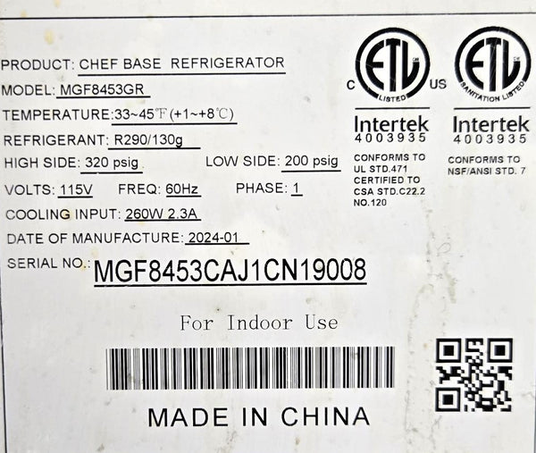 Atosa MGF8453GR Atosa Chef Base