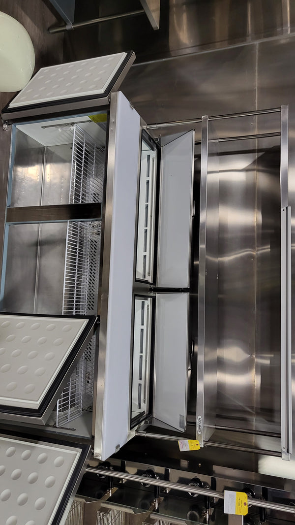 Ikon KSP72 Sandwich/Salad Prep Table with overhead shelf