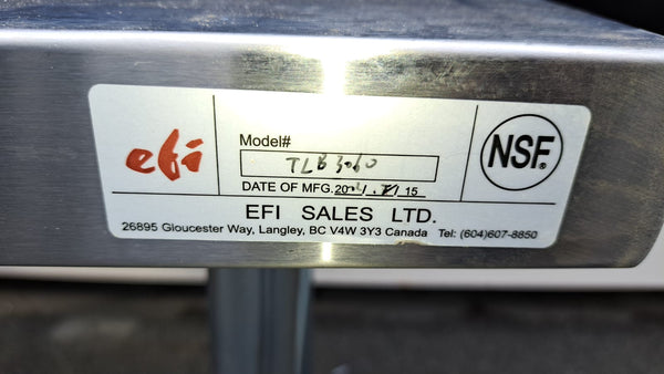 EFI TLB3060 Stainless Steel Work Table with Leg Braces