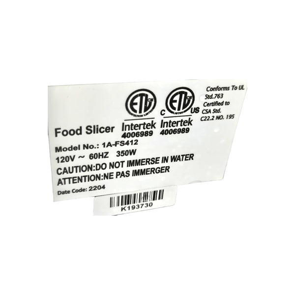 Sub-Equip 1A-FS412 Meat Slicer