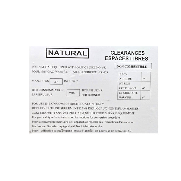 Turbo-Range TR-KB4-NG Vertical Broiler - Nat Gas