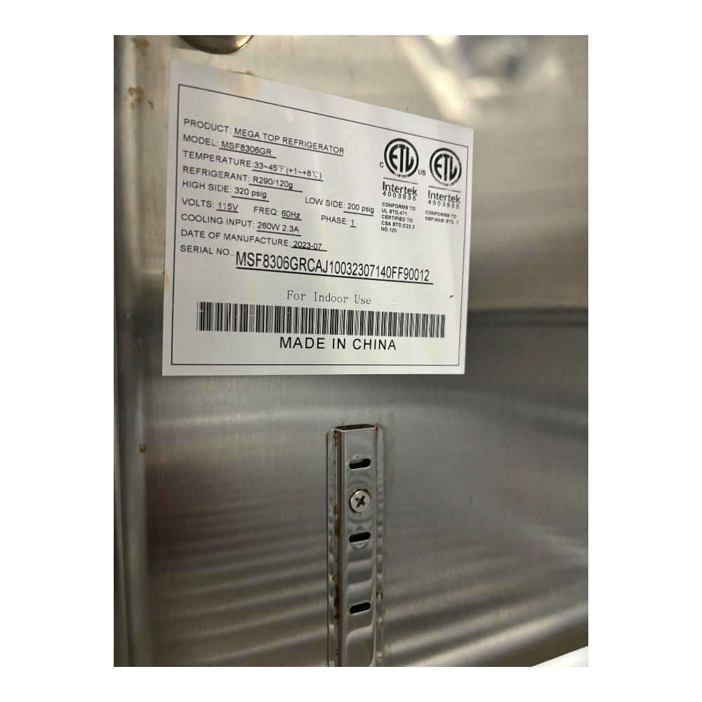 Atosa MSF8306GR Mega Top Refrigerator with Overshelf