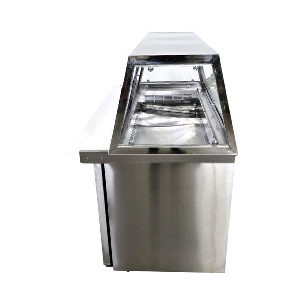 Sub-Equip CUSC-60G Refrigerated Prep Table - 2 Solid Door - Sneeze Guard - 60 Inch