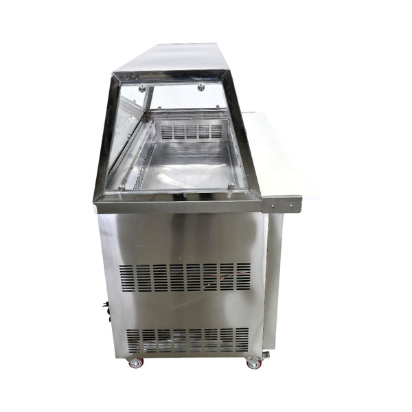 Sub-Equip CUSC-60G Refrigerated Prep Table - 2 Solid Door - Sneeze Guard - 60 Inch