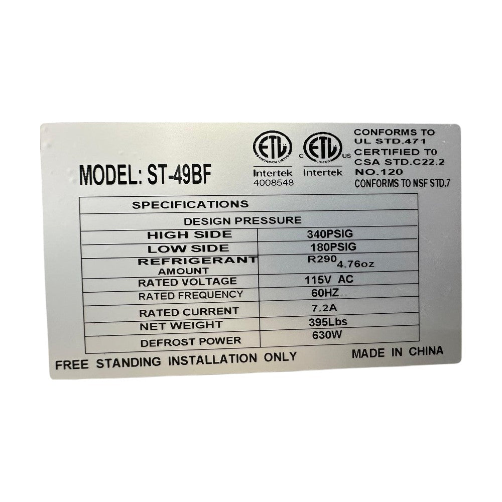 Titan ST-49BF Upright Freezer - 2 Door