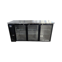 Omcan Aurora BB-CN-0020E-GH Back Bar Cooler - 3 Glass Door - 73 Inch