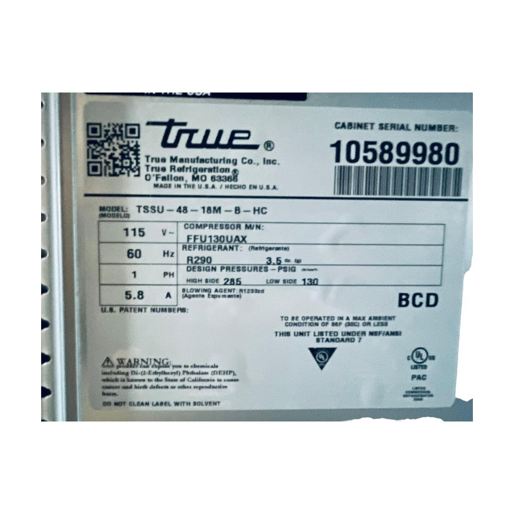 TRUE TSSU-48-18M-B-HC Mega Top Sandwich Prep Table