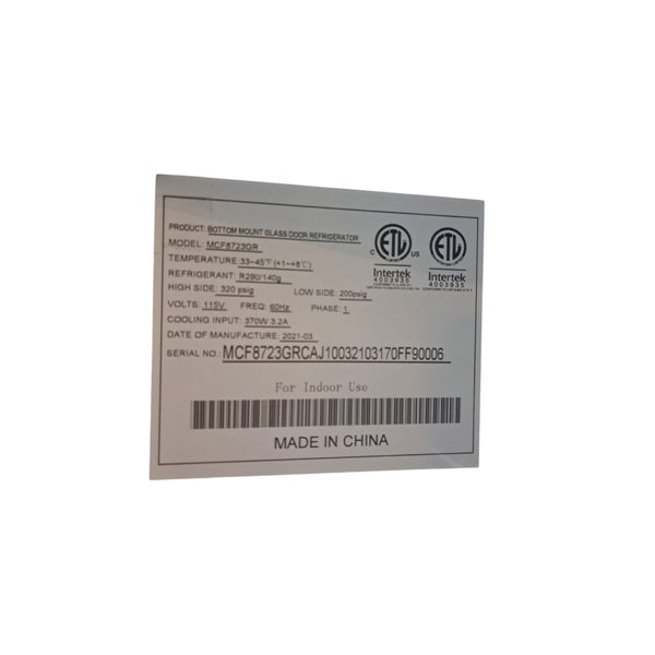 Atosa MCF8723GR Refrigerator Merchandiser - 2 Glass Door - 54''