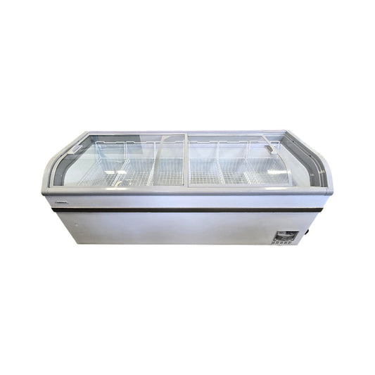 Coolasonic XS-700YX Curved Glass Top Display Ice Cream Freezer - 79 Inch