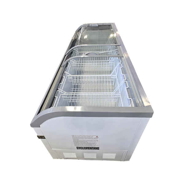Coolasonic XS-700YX Curved Glass Top Display Ice Cream Freezer - 79 Inch