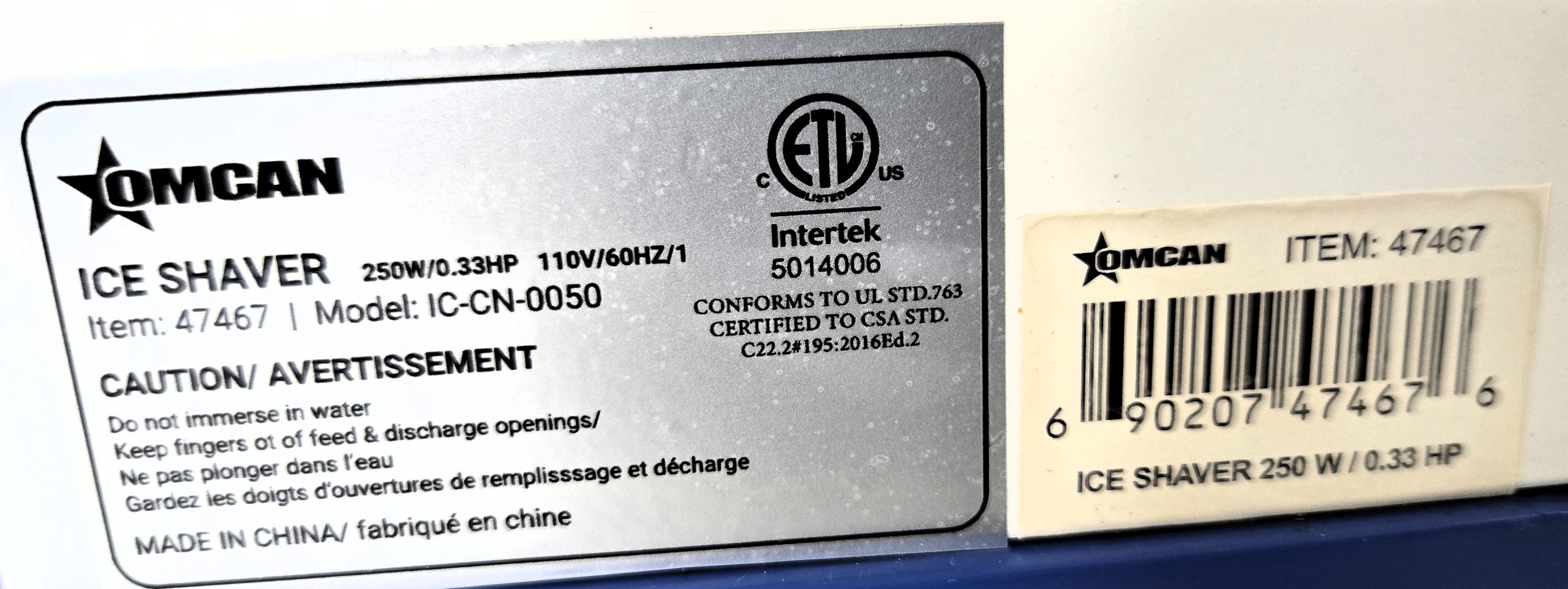 Omcan IC-CN-0050 Ice Shaver