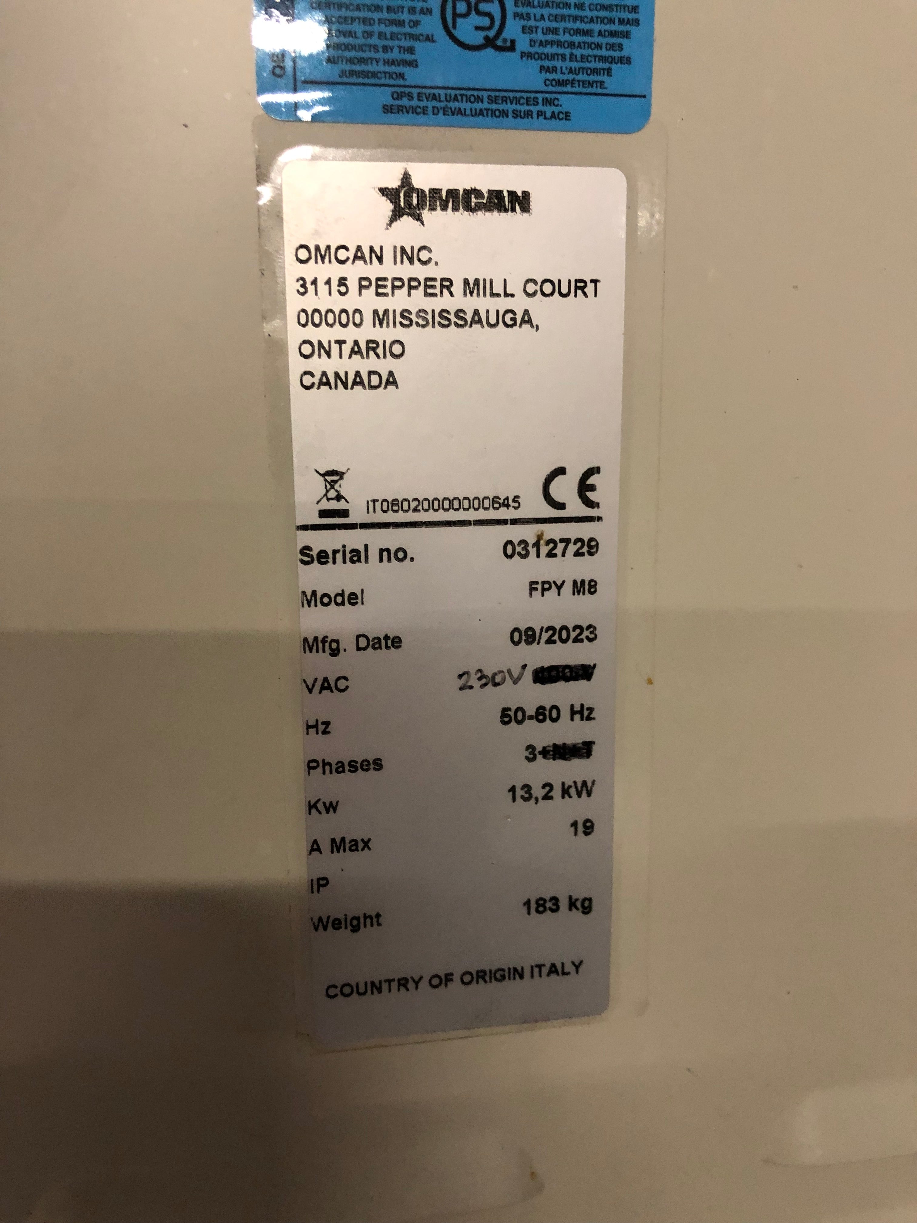 Omcan FPY M8 Electric Deck Pizza Bake Oven with Stand