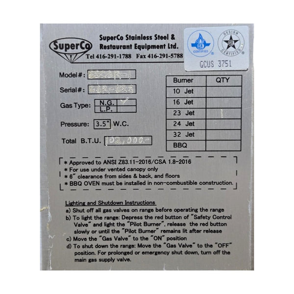 Nella SSCSR-1 Single Wok Range - Natural Gas
