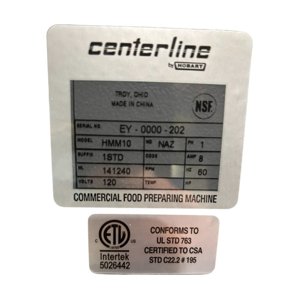CenterLine HMM10 Planetary Mixer