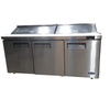Atosa MSF8304GR Refrigerated Megatop Prep Table - 3 Solid Doors - 72 Inch