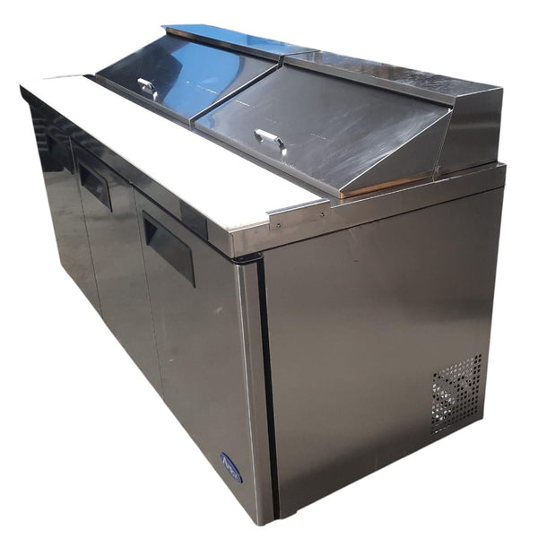 Atosa MSF8304GR Refrigerated Megatop Prep Table - 3 Solid Doors - 72 Inch